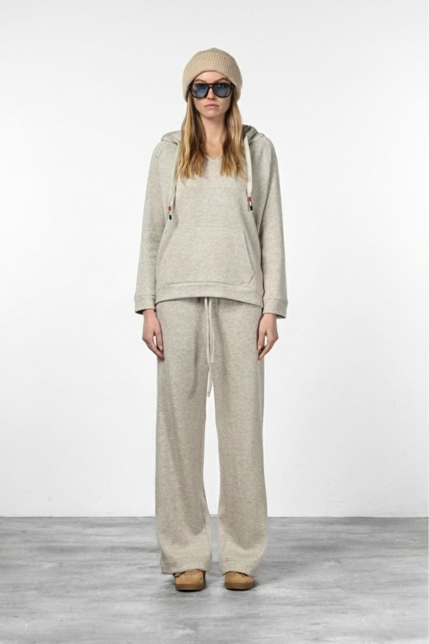Hoodie felpa donna in jersey effetto maglia
