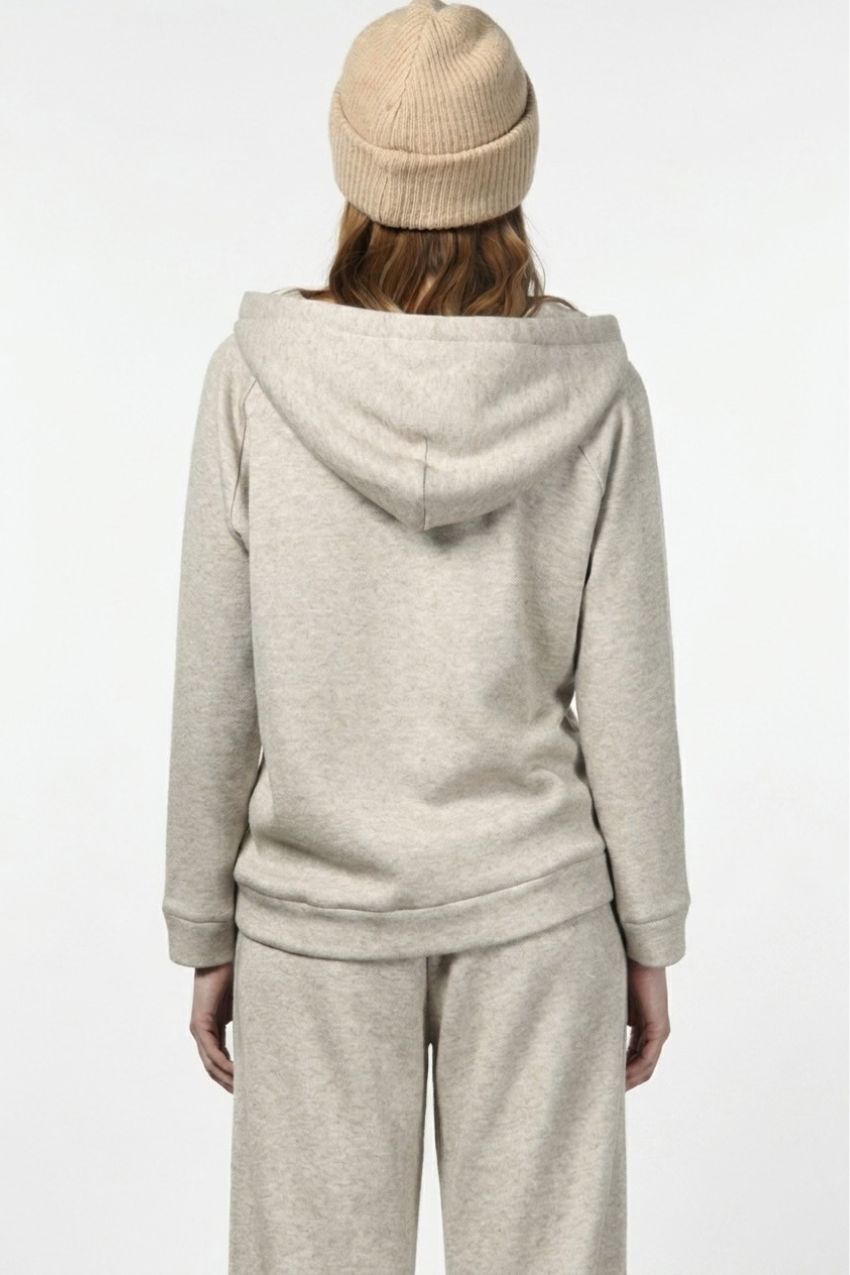 Hoodie felpa donna in jersey effetto maglia