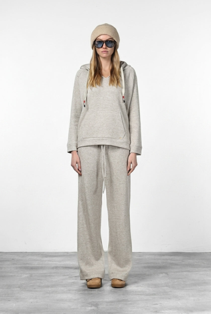 Hoodie sudadera de mujer en jersey efecto punto