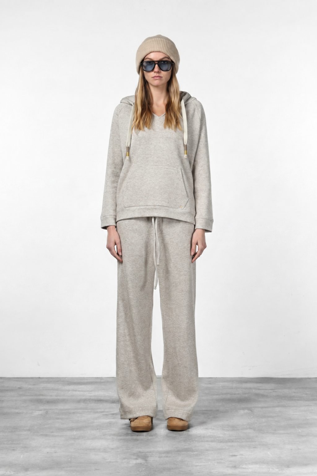 Hoodie sweat femme en jersey effet maille