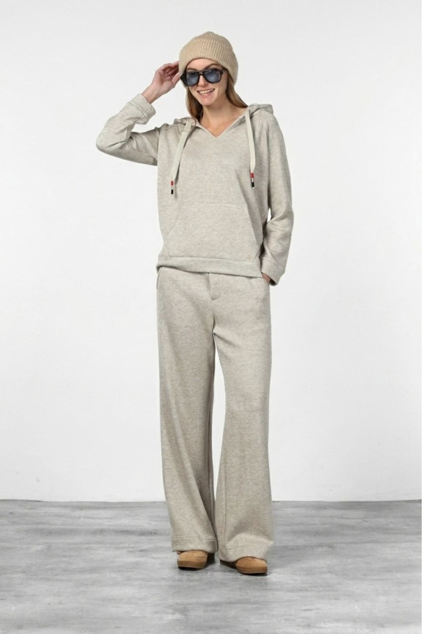Hoodie felpa donna in jersey effetto maglia