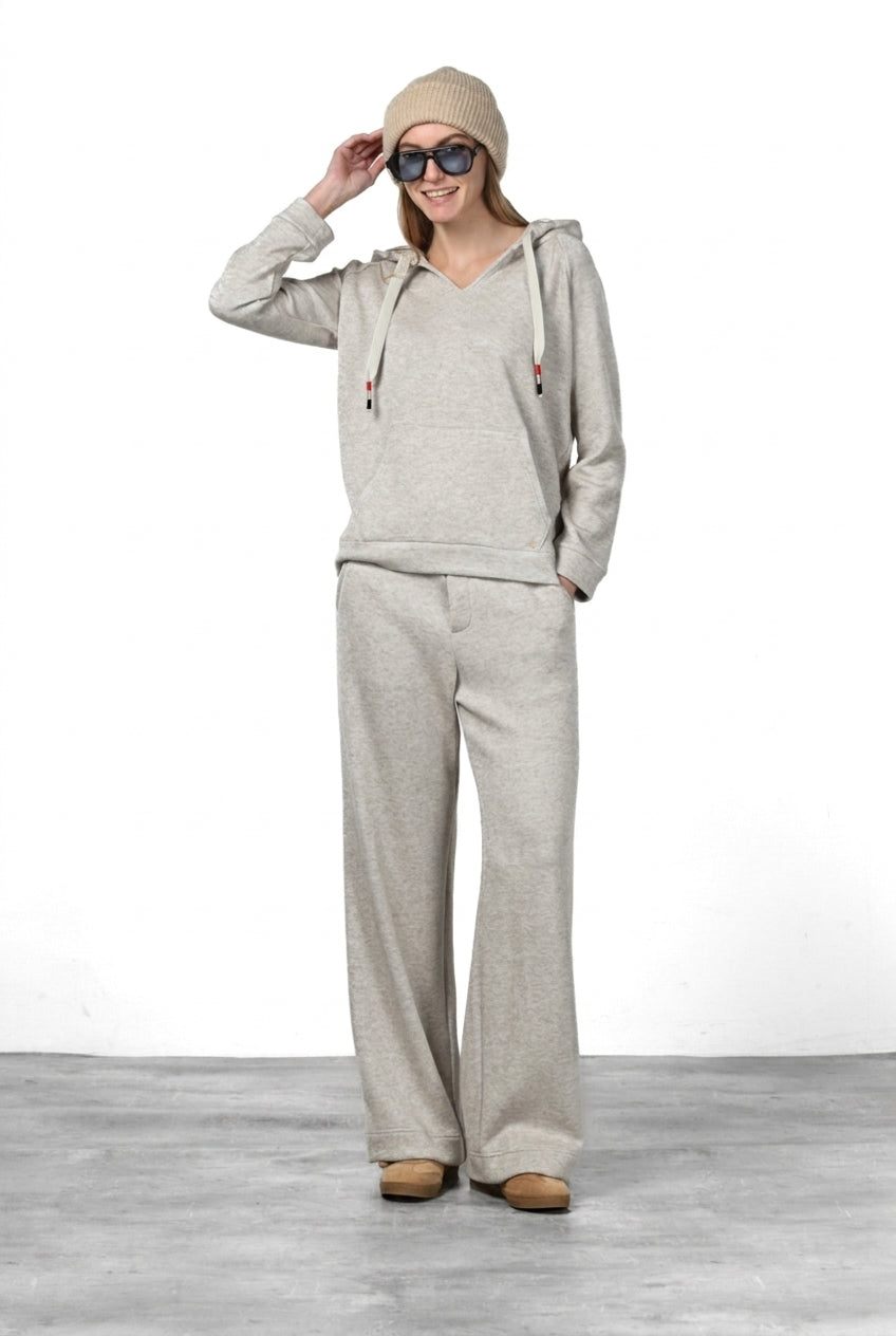 Hoodie sudadera de mujer en jersey efecto punto