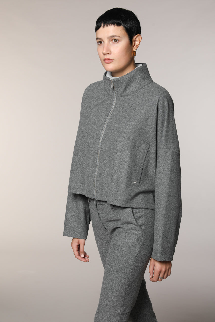 Nora sudadera cropped de mujer en jersey flanela