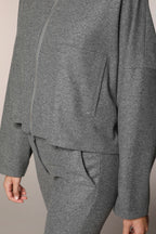 Nora sudadera cropped de mujer en jersey flanela