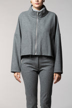 Nora sudadera cropped de mujer en jersey flanela