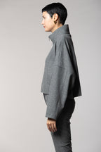 Nora sudadera cropped de mujer en jersey flanela