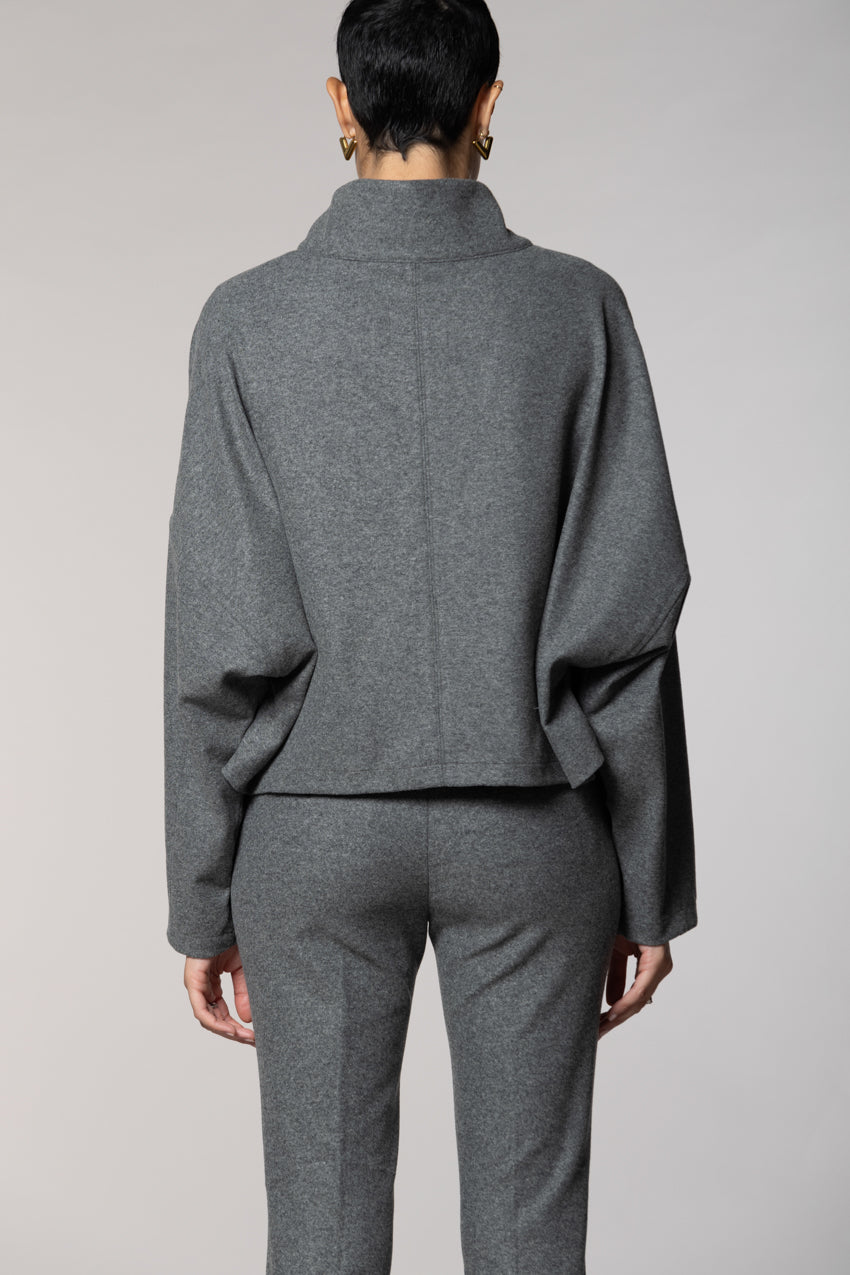 Nora sudadera cropped de mujer en jersey flanela