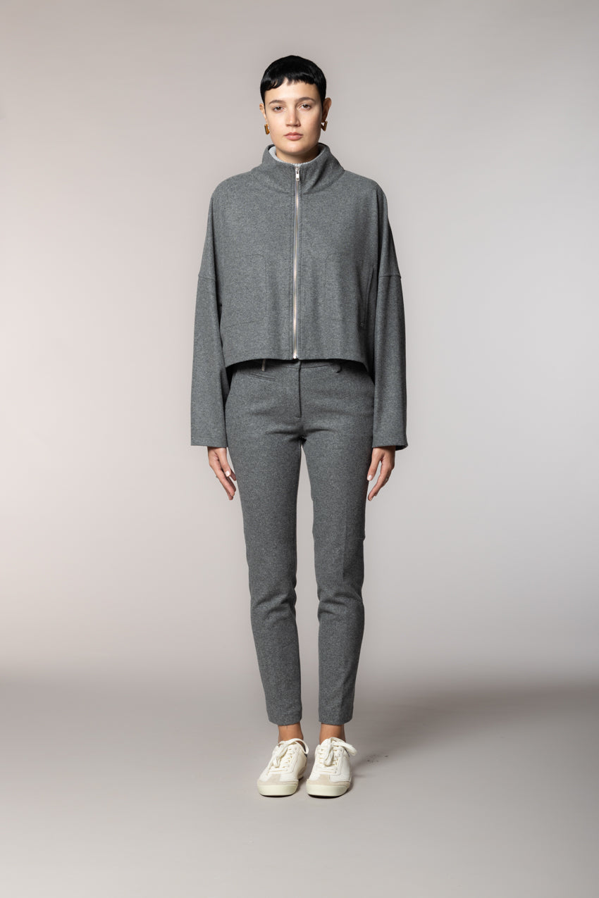 Nora sudadera cropped de mujer en jersey flanela