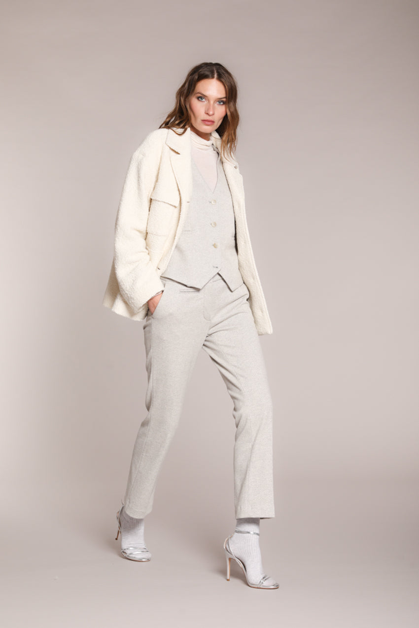 Foto 3 Ellen gilet donna in jersey con fantasia spigata