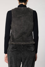 Ellen gilet femme en velours à grosses côtes