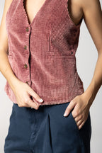 Ellen chaleco de mujer en pana de canal ancho