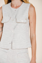 Giselle blazer mujer en jersey trama de grano de arroz