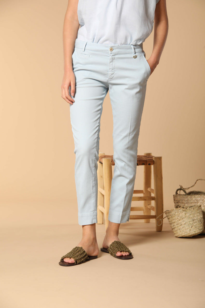 Jaqueline Capri women's chino pants in cotton and tencel piqué slim fit