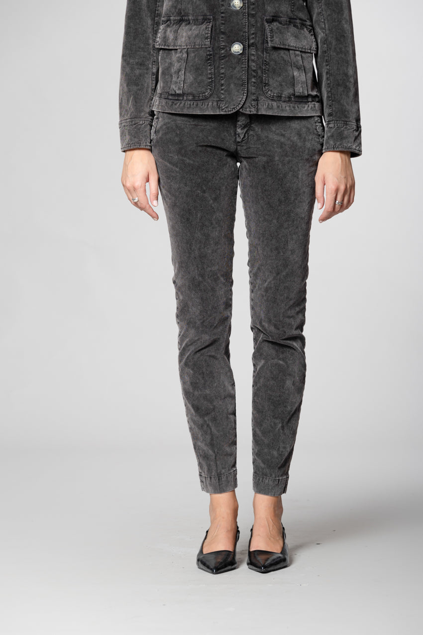 Jaqueline Archivio pantaloni chino donna in velluto 1000 righe slim fit