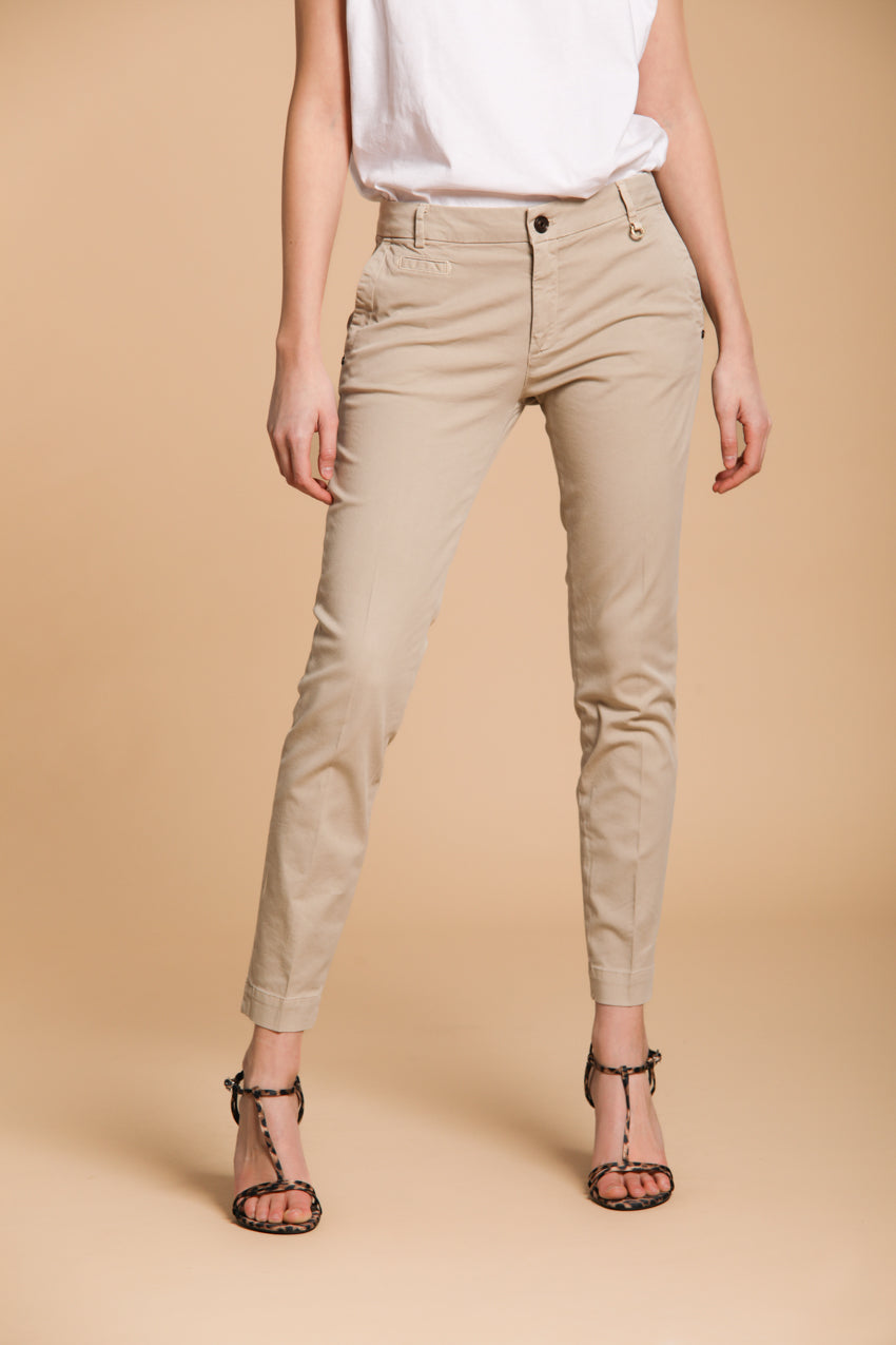 Jaqueline Archivio Damen Chinohose aus Gabardine Slim Fit