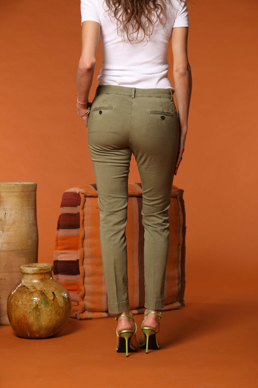 Jaqueline Archivio Damen Chinohose aus Gabardine Slim Fit