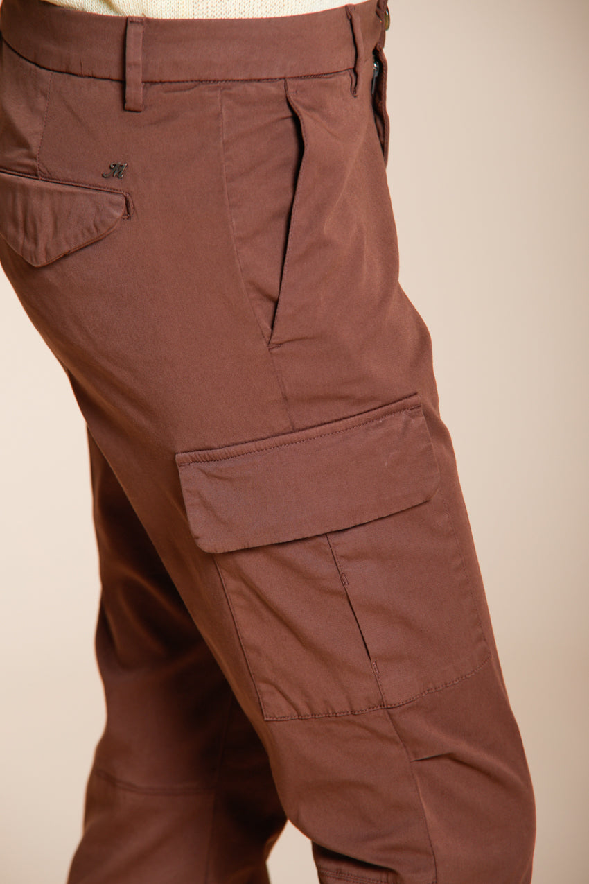 Chile City pantalone cargo donna in gabardina stretch slim fit