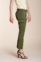 Chile City pantalone cargo donna in gabardina stretch slim fit