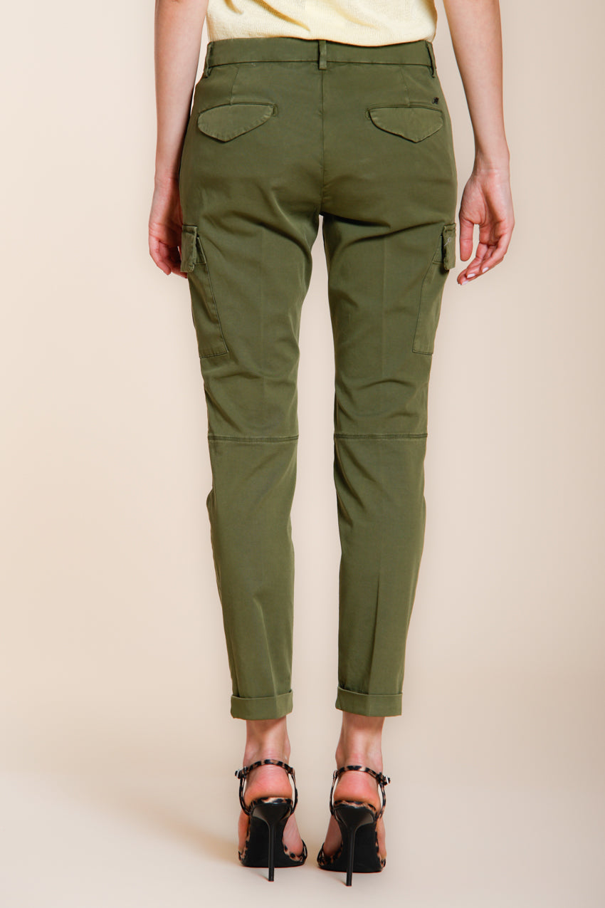 Chile City pantalon cargo femme en gabardine stretch slim fit