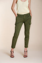 Chile City pantalone cargo donna in gabardina stretch slim fit