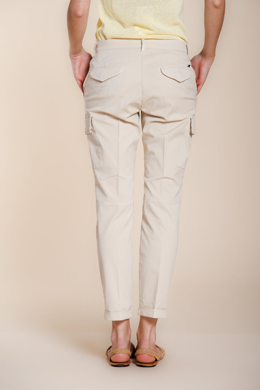 Chile City pantalon cargo femme en gabardine stretch slim fit