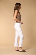 Chile City pantalone cargo donna in gabardina slim fit