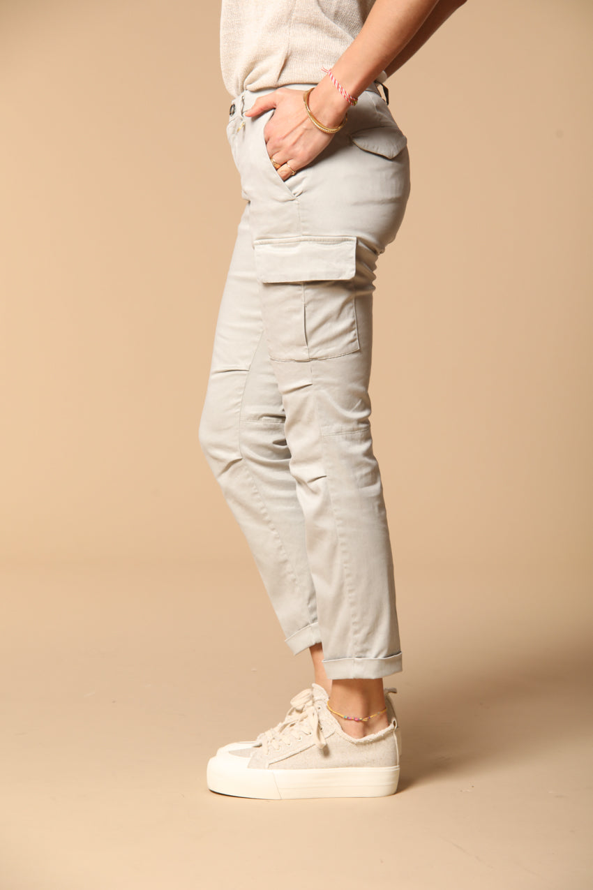 Chile City pantalone cargo donna in gabardina curvy fit