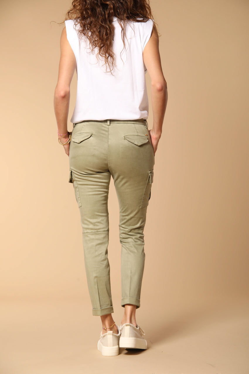 Chile City pantalone cargo donna in gabardina curvy fit