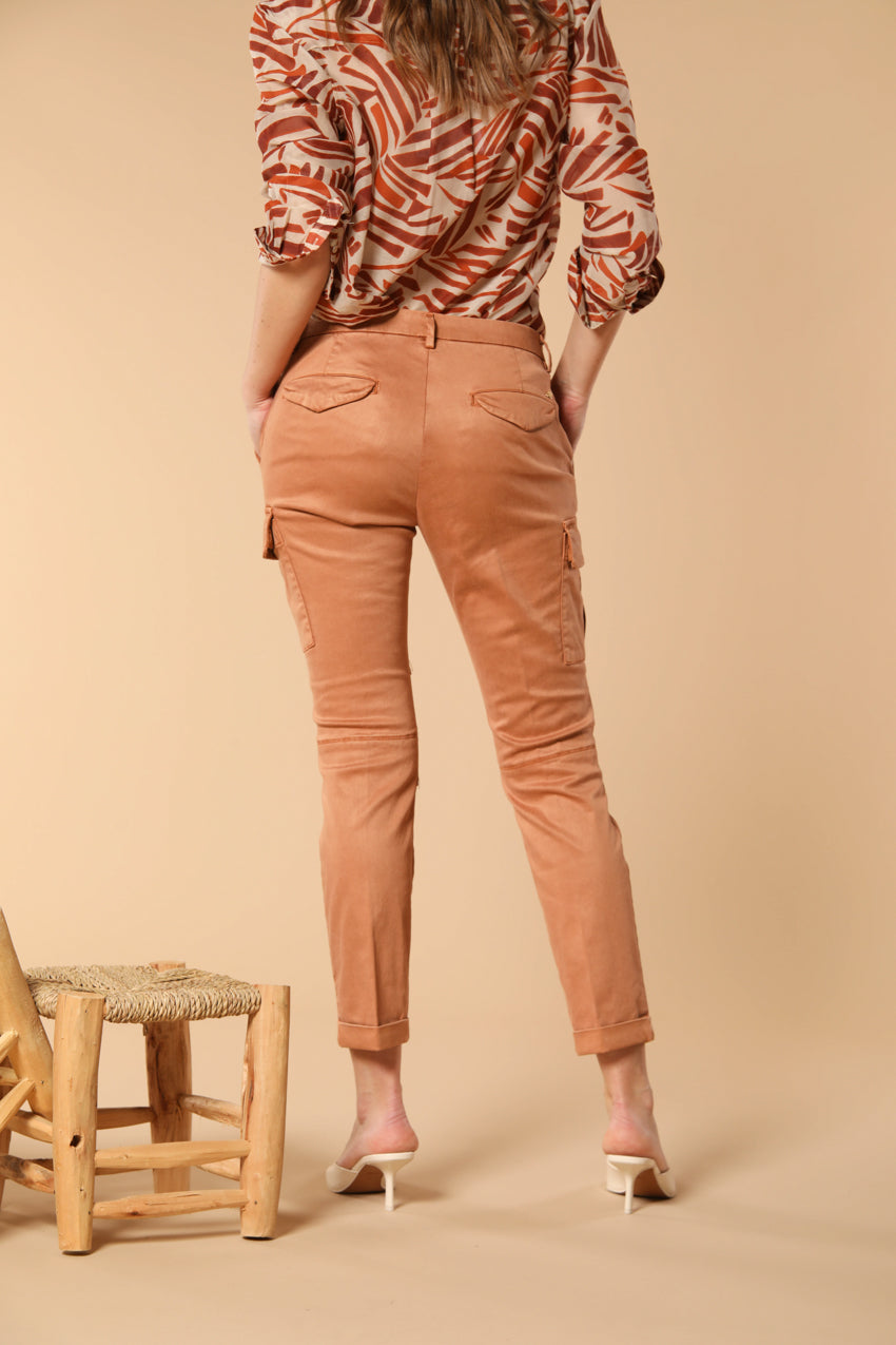 Chile City pantalone cargo donna in gabardina curvy fit