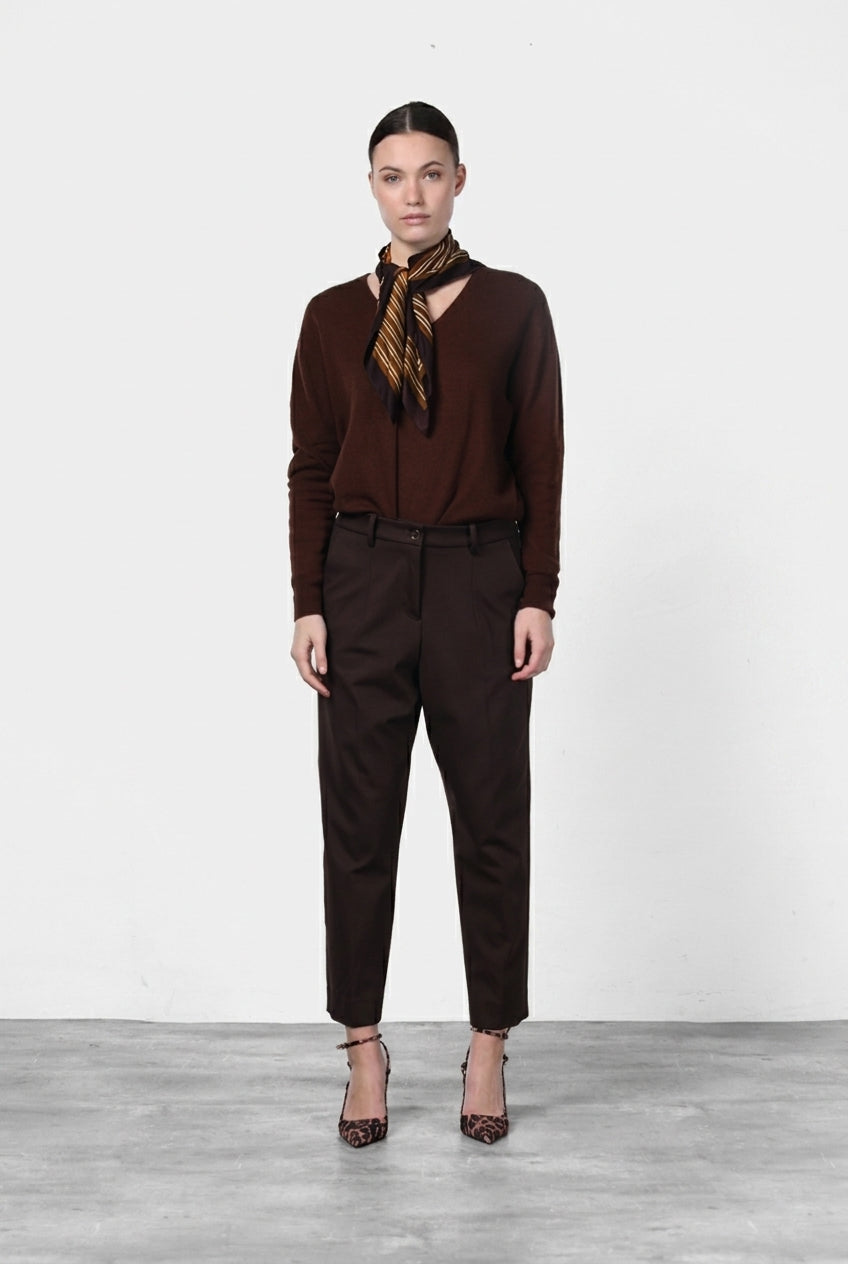 New York O Shape pantalón chino de mujer en jersey técnico carrot fit