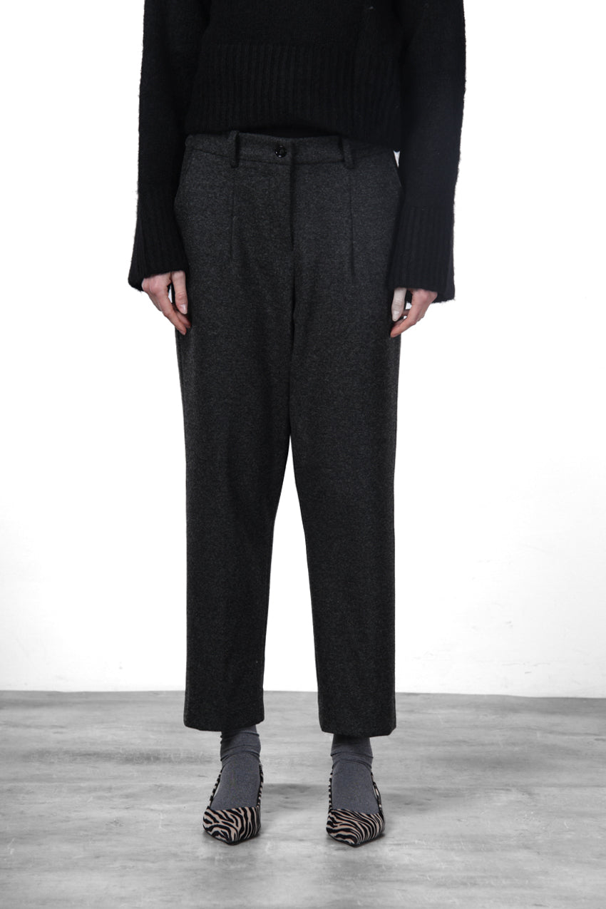 New York O Shape Chinohose für Damen aus Flanell-Jersey mit carrot fit