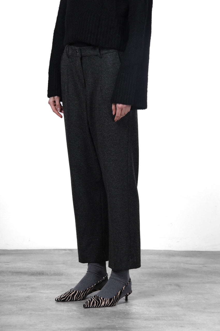 New York O Shape Chinohose für Damen aus Flanell-Jersey mit carrot fit