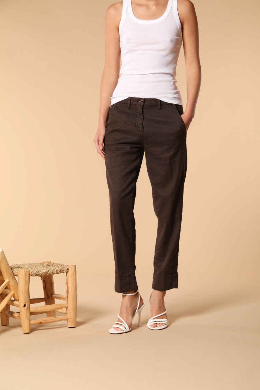 New York Carrot women's chino pants in cotton and linen twill carrot fit