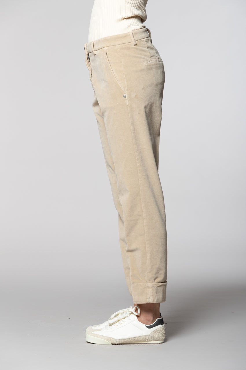 New York Carrot pantalone chino donna in velluto carrot fit