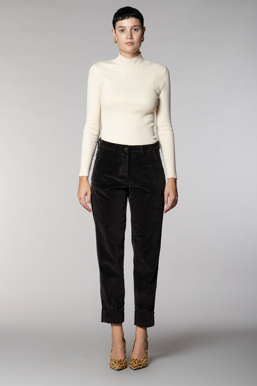 New York Carrot pantalone chino donna in velluto carrot fit