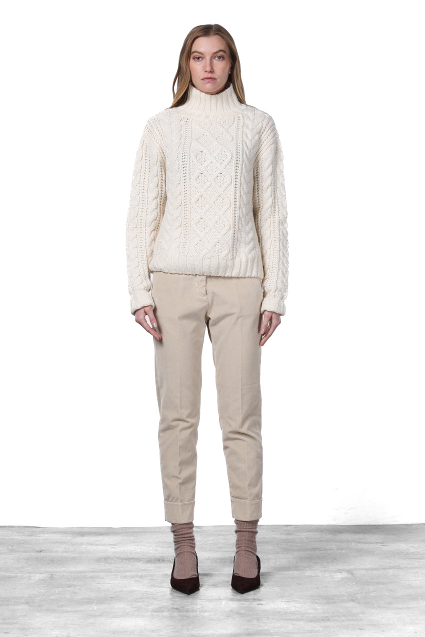 New York Carrot pantalone chino donna in velluto liscio carrot fit ①