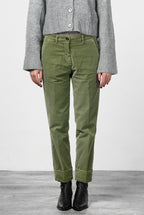 New York Carrot pantalone chino donna in velluto liscio carrot fit ①