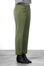 New York Carrot pantalone chino donna in velluto liscio carrot fit ①
