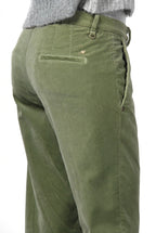 New York Carrot pantalone chino donna in velluto liscio carrot fit ①