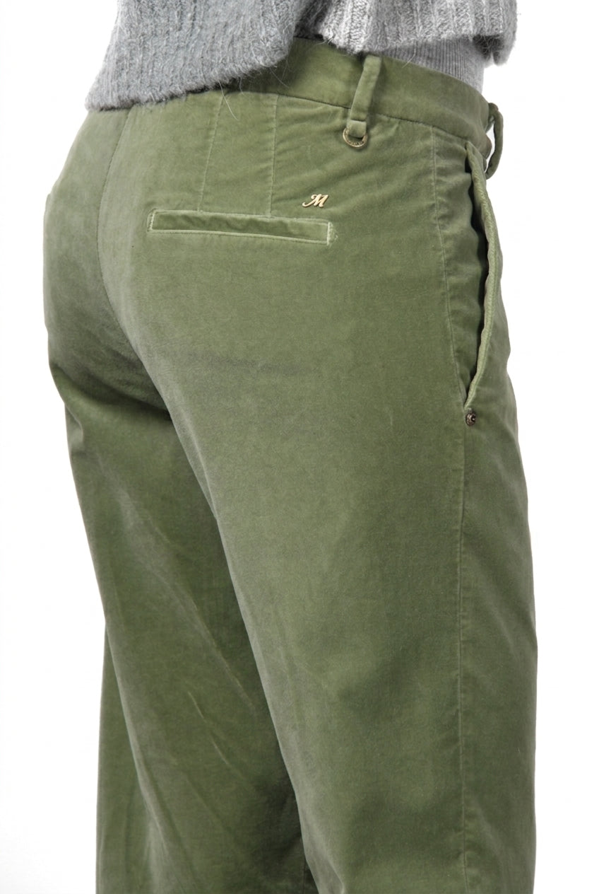 New York Carrot pantalone chino donna in velluto liscio carrot fit ①