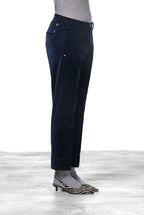 New York Carrot Chinohose für Damen aus glattem Samt mit carrot fit ①

