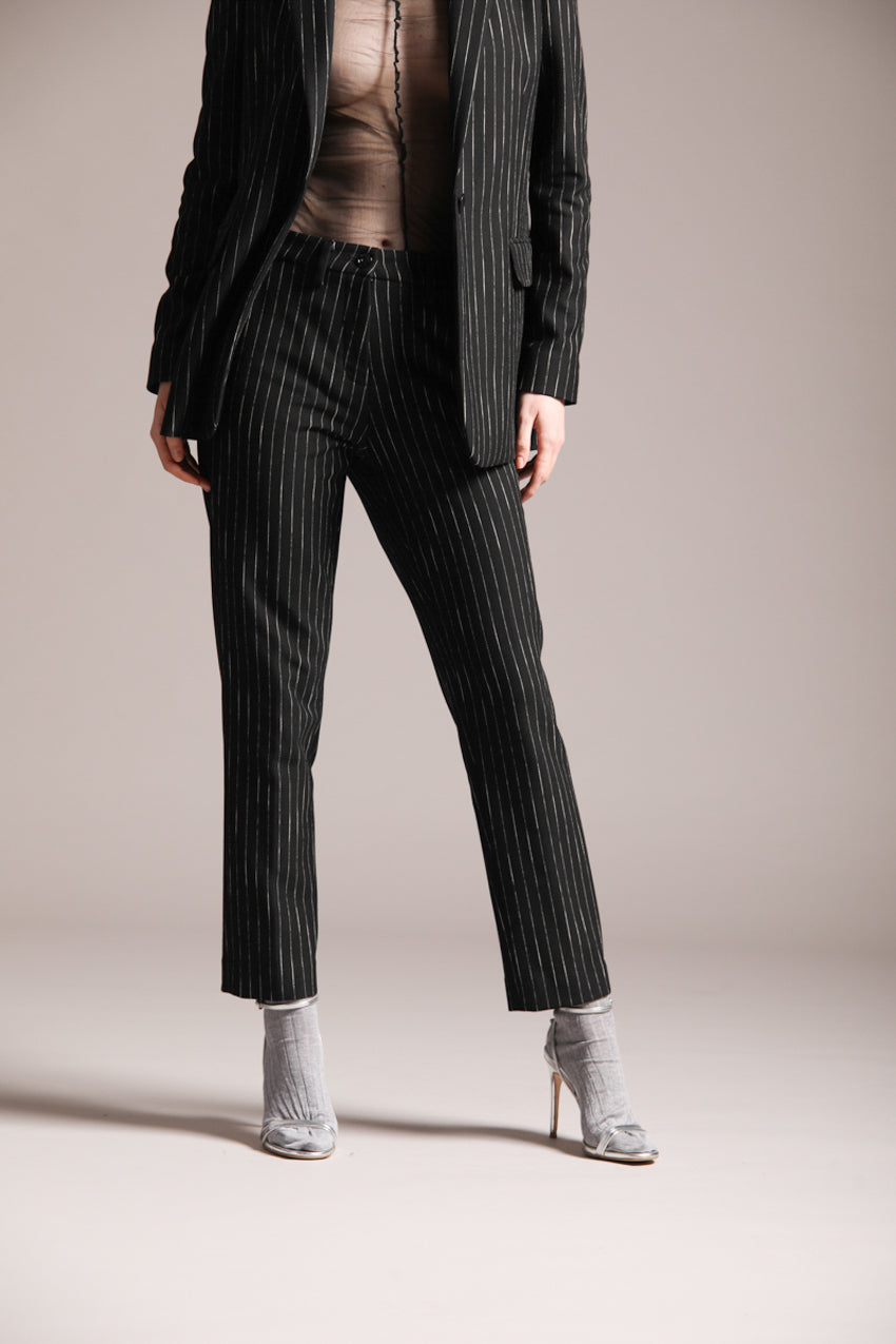 Foto 3 New York Carrot pantalone chino donna in jersey gessato carrot fit