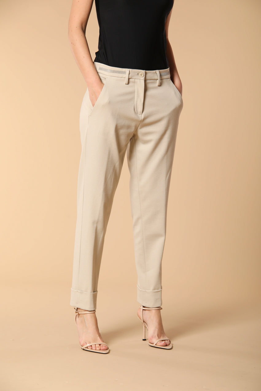 New York Damen Chino Hose aus Jersey im Carrot Fit