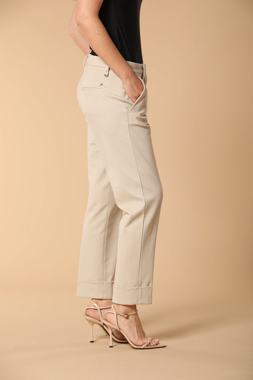 New York Damen Chino Hose aus Jersey im Carrot Fit