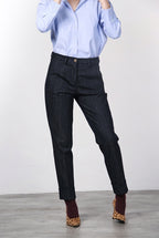 New York Carrot pantalone chino donna in denim stretch carrot fit ①