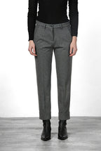 New York Carrot pantalone chino donna in jersey flanella carrot fit