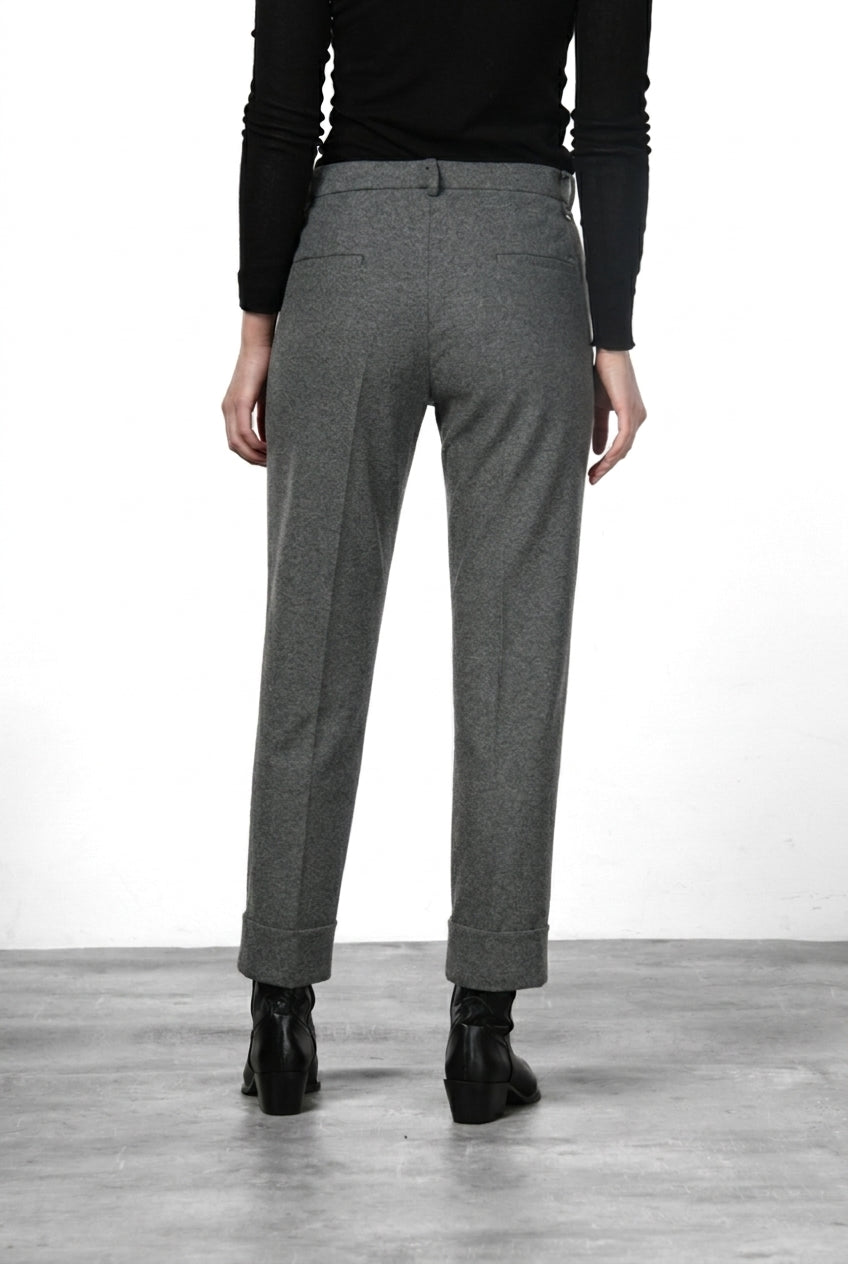 New York Carrot pantalone chino donna in jersey flanella carrot fit
