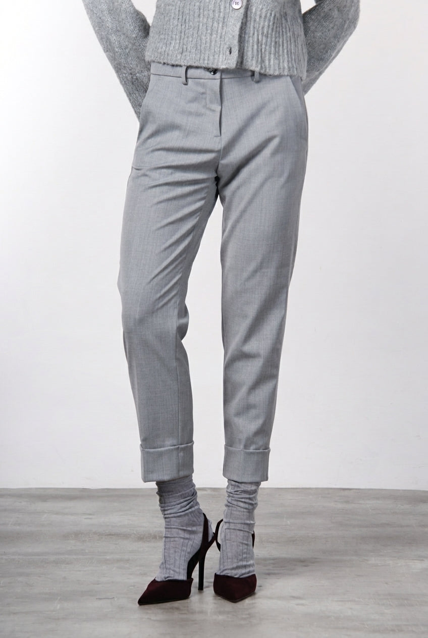 New York Carrot Chinohose für Damen aus Wolle mit carrot fit