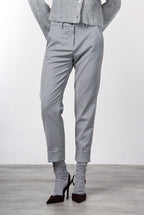 New York Carrot Chinohose für Damen aus Wolle mit carrot fit