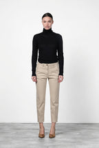 New York Carrot pantalone chino donna in raso carrot fit ①